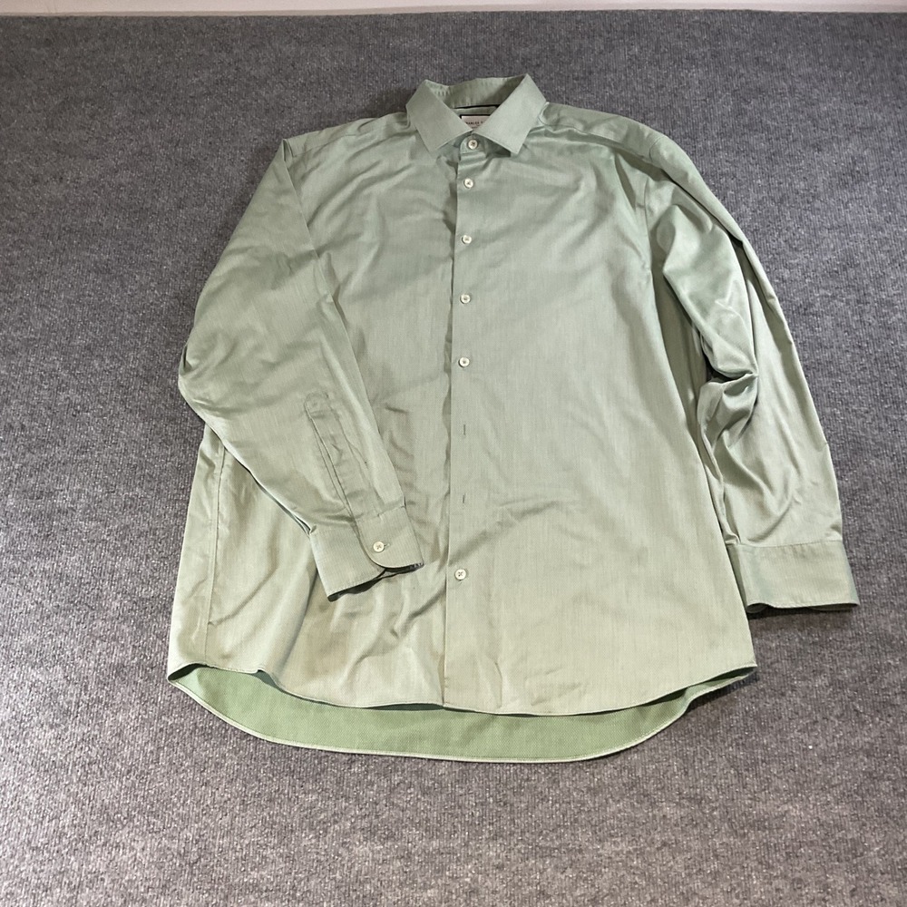 Charles Tyrwhitt Mens 17/35 Classic Fit Non-Iron Dress Shirt Sage Green Micro